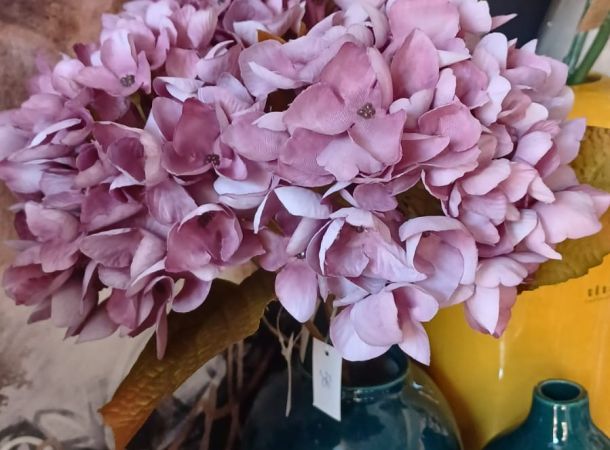 Flor artificial hortensia malva