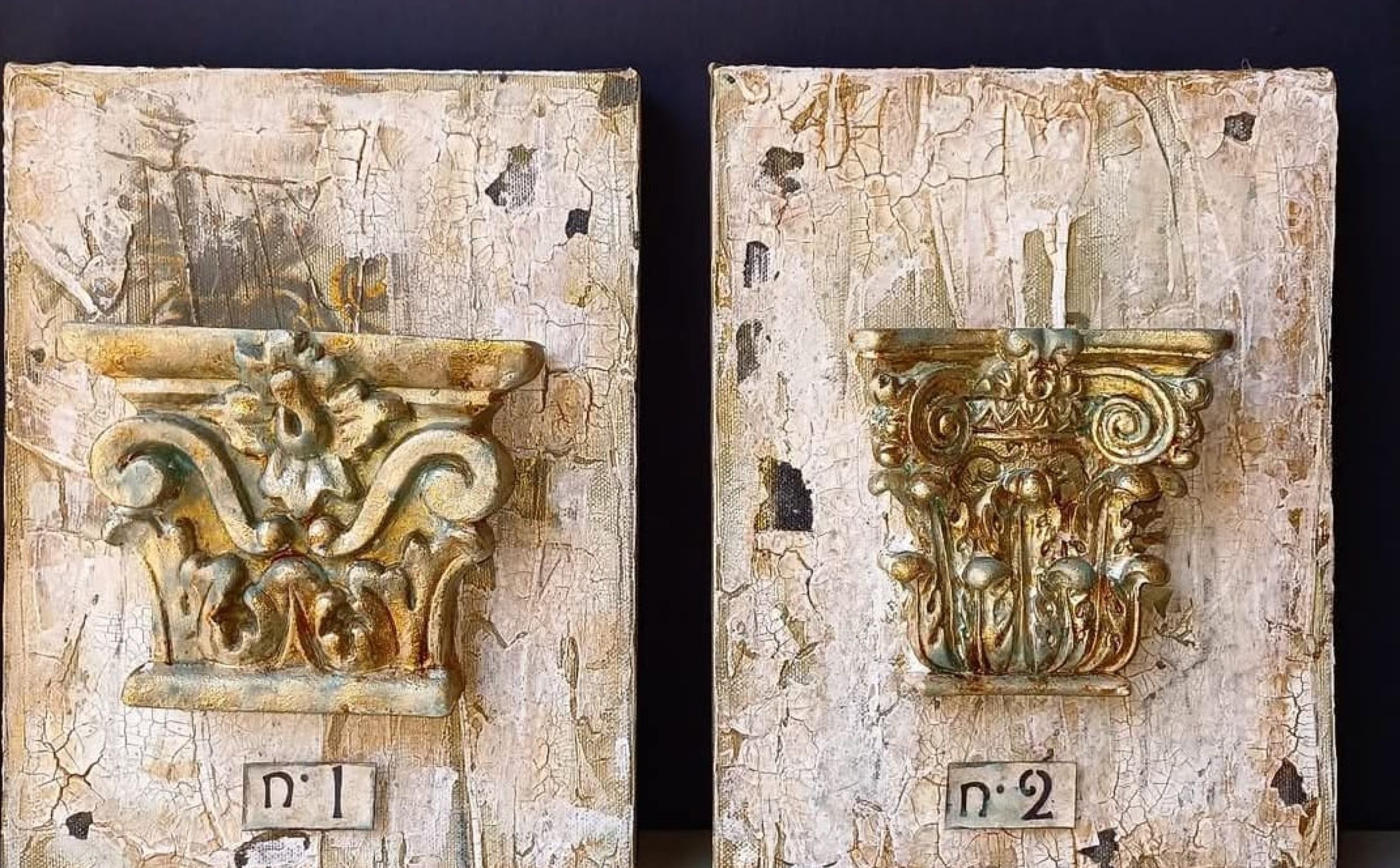 Imagen trabajo realizado en un curso por alumnos de Sonia, recreación de dos columnas