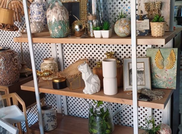 Estantería 4 baldas madera y metal 143x120