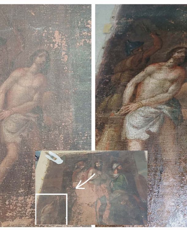 Imagen de espejo antiguo después de restaurar  