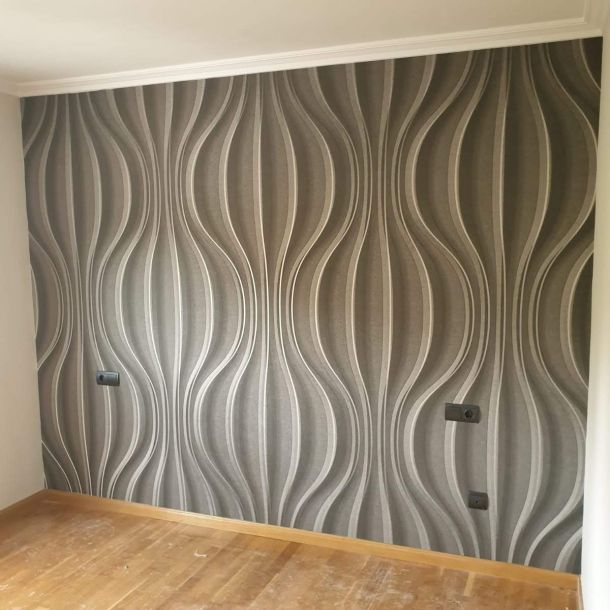 Imagen de papel de decoración en pared de comedor vacío